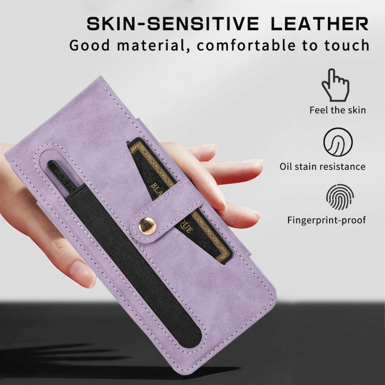 For Samsung Galaxy Z Fold5 Multifunctional Folding Phone Leather Case(Purple) - Galaxy Z Fold5 Cases by buy2fix | Online Shopping UK | buy2fix
