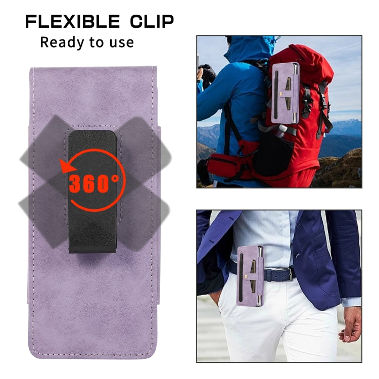 For Samsung Galaxy Z Fold5 Multifunctional Folding Phone Leather Case(Purple) - Galaxy Z Fold5 Cases by buy2fix | Online Shopping UK | buy2fix