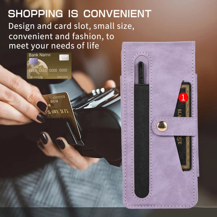 For Samsung Galaxy Z Fold5 Multifunctional Folding Phone Leather Case(Purple) - Galaxy Z Fold5 Cases by buy2fix | Online Shopping UK | buy2fix