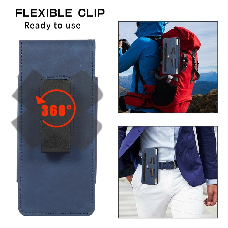 For Samsung Galaxy Z Fold4 Multifunctional Folding Phone Leather Case(Blue) - Galaxy Z Fold4 5G Cases by buy2fix | Online Shopping UK | buy2fix