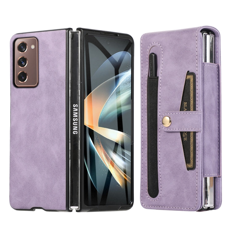 For Samsung Galaxy Z Fold2 5G Multifunctional Folding Phone Leather Case(Purple) - Galaxy Phone Cases by buy2fix | Online Shopping UK | buy2fix