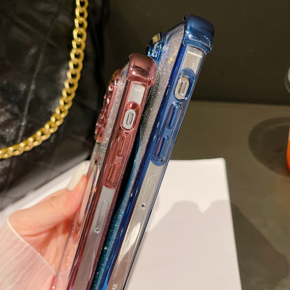 For iPhone 14 Pro Max 6D Electroplating Gradient Glitter Armor Magsafe Phone Case(Black) by buy2fix