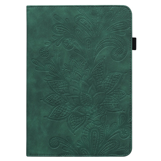 For Samsung Galaxy Tab S9 Lace Flower Embossing Pattern PU Tablet Case(Green) by buy2fix