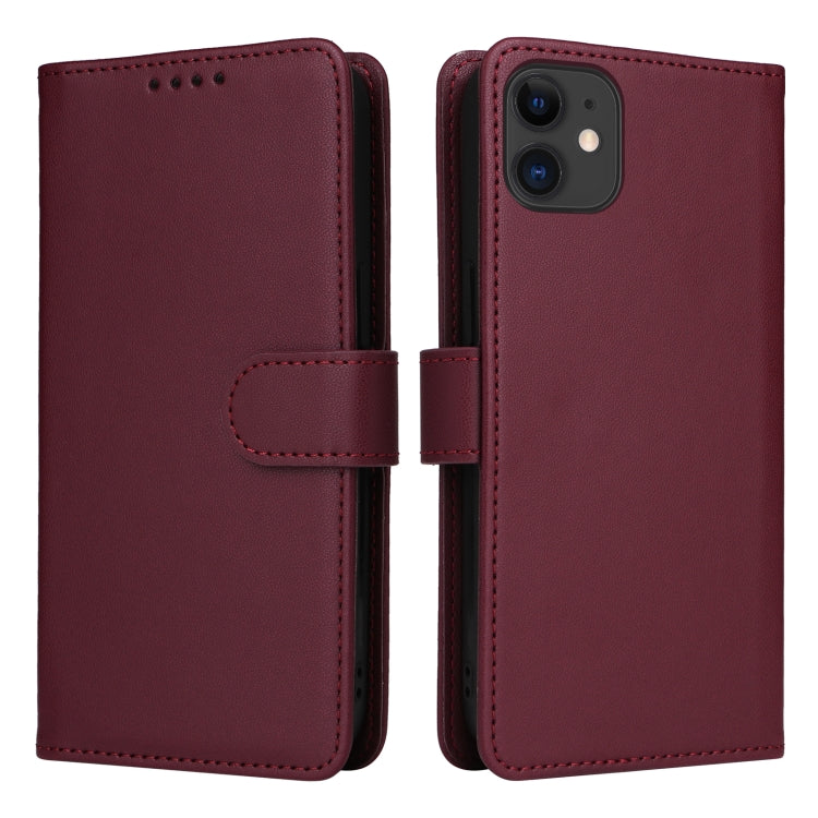 For iPhone 11 BETOPNICE BN-005 2 in 1 Detachable Imitate Genuine Leather Phone Case(Wine Red) - iPhone 11 Cases by BETOPNICE | Online Shopping UK | buy2fix