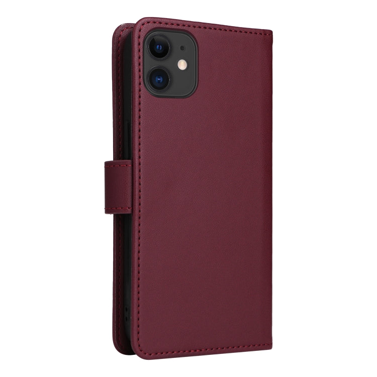 For iPhone 11 BETOPNICE BN-005 2 in 1 Detachable Imitate Genuine Leather Phone Case(Wine Red) - iPhone 11 Cases by BETOPNICE | Online Shopping UK | buy2fix