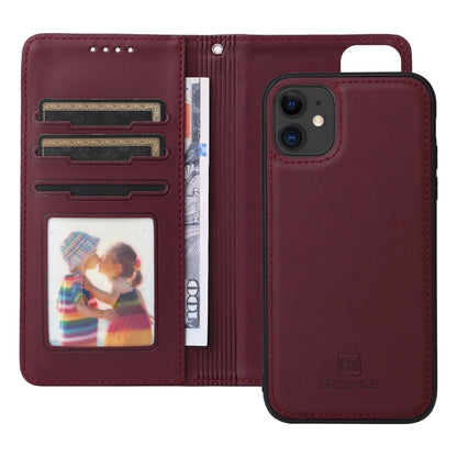 For iPhone 11 BETOPNICE BN-005 2 in 1 Detachable Imitate Genuine Leather Phone Case(Wine Red) - iPhone 11 Cases by BETOPNICE | Online Shopping UK | buy2fix