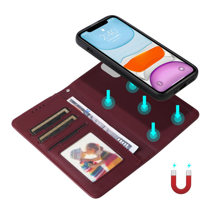 For iPhone 11 BETOPNICE BN-005 2 in 1 Detachable Imitate Genuine Leather Phone Case(Wine Red) - iPhone 11 Cases by BETOPNICE | Online Shopping UK | buy2fix