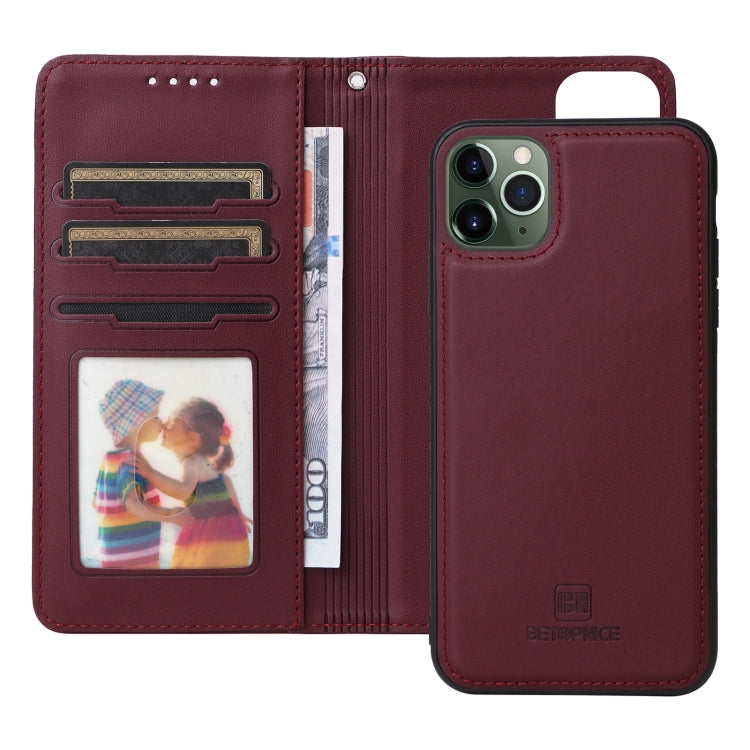 For iPhone 11 Pro Max BETOPNICE BN-005 2 in 1 Detachable Imitate Genuine Leather Phone Case(Wine Red) - iPhone 11 Pro Max Cases by BETOPNICE | Online Shopping UK | buy2fix