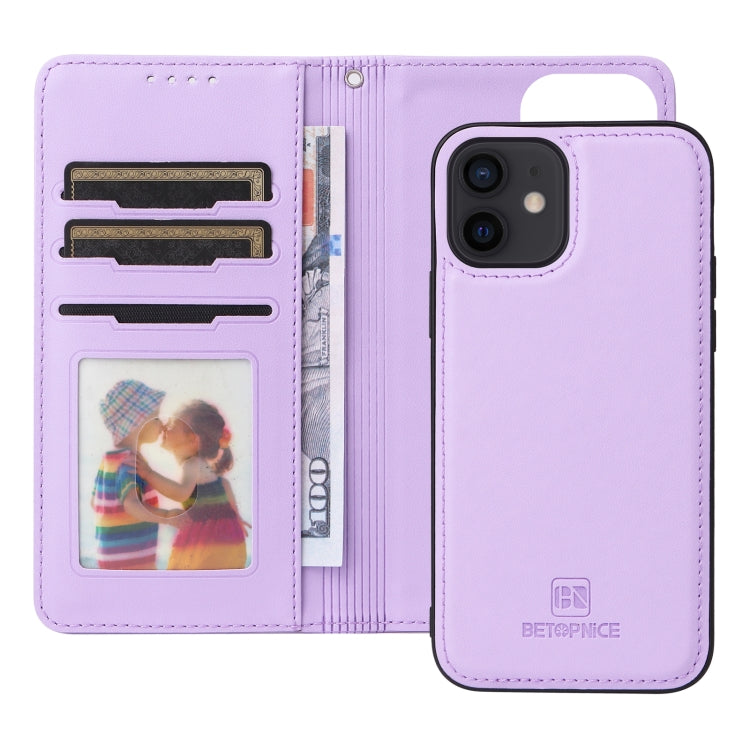 For iPhone 12 Pro / 12 BETOPNICE BN-005 2 in 1 Detachable Imitate Genuine Leather Phone Case(Light Purple) - iPhone 12 / 12 Pro Cases by BETOPNICE | Online Shopping UK | buy2fix