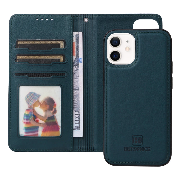 For iPhone 12 mini BETOPNICE BN-005 2 in 1 Detachable Imitate Genuine Leather Phone Case(Blue) - iPhone 12 mini Cases by BETOPNICE | Online Shopping UK | buy2fix