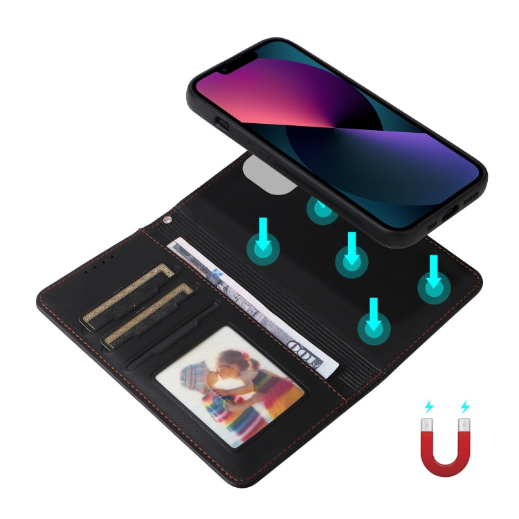For iPhone 13 / 14 BETOPNICE BN-005 2 in 1 Detachable Imitate Genuine Leather Phone Case(Black) - iPhone 14 Cases by BETOPNICE | Online Shopping UK | buy2fix