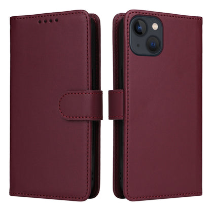 For iPhone 13 / 14 BETOPNICE BN-005 2 in 1 Detachable Imitate Genuine Leather Phone Case(Wine Red) - iPhone 14 Cases by BETOPNICE | Online Shopping UK | buy2fix
