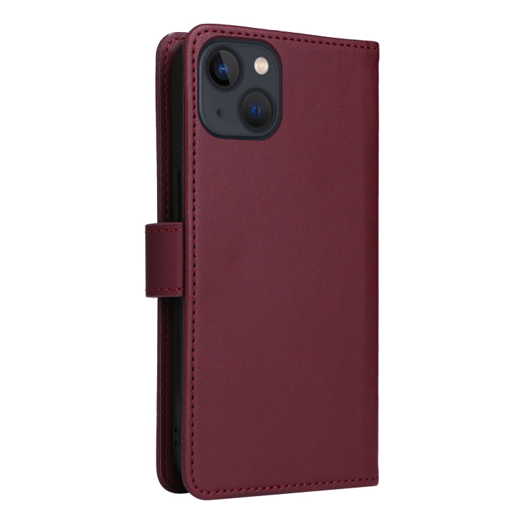 For iPhone 13 / 14 BETOPNICE BN-005 2 in 1 Detachable Imitate Genuine Leather Phone Case(Wine Red) - iPhone 14 Cases by BETOPNICE | Online Shopping UK | buy2fix