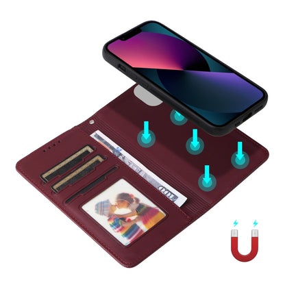 For iPhone 13 / 14 BETOPNICE BN-005 2 in 1 Detachable Imitate Genuine Leather Phone Case(Wine Red) - iPhone 14 Cases by BETOPNICE | Online Shopping UK | buy2fix