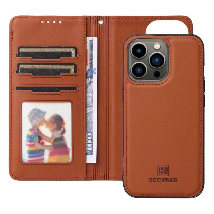For iPhone 13 Pro BETOPNICE BN-005 2 in 1 Detachable Imitate Genuine Leather Phone Case(Brown) - iPhone 13 Pro Cases by BETOPNICE | Online Shopping UK | buy2fix
