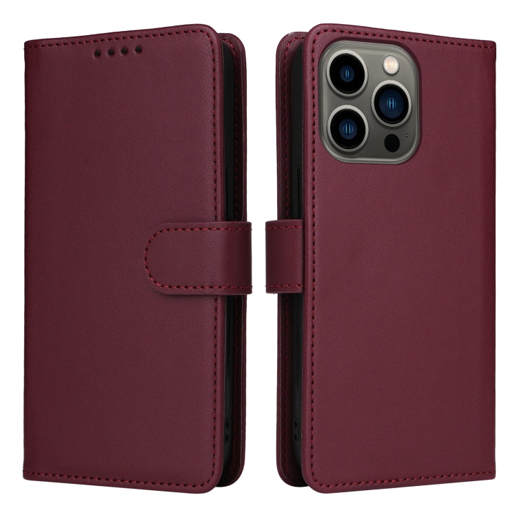 For iPhone 13 Pro BETOPNICE BN-005 2 in 1 Detachable Imitate Genuine Leather Phone Case(Wine Red) - iPhone 13 Pro Cases by BETOPNICE | Online Shopping UK | buy2fix