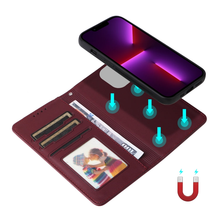For iPhone 13 Pro BETOPNICE BN-005 2 in 1 Detachable Imitate Genuine Leather Phone Case(Wine Red) - iPhone 13 Pro Cases by BETOPNICE | Online Shopping UK | buy2fix