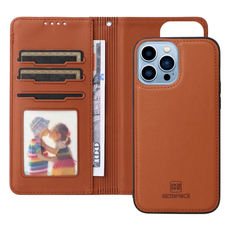 For iPhone 13 Pro Max BETOPNICE BN-005 2 in 1 Detachable Imitate Genuine Leather Phone Case(Brown) - iPhone 13 Pro Max Cases by BETOPNICE | Online Shopping UK | buy2fix