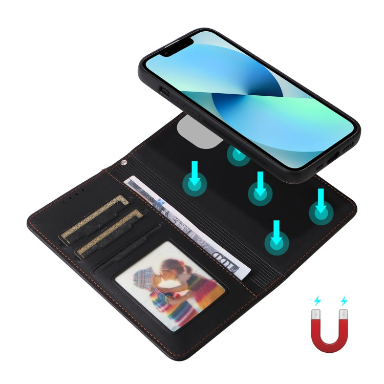 For iPhone 13 mini BETOPNICE BN-005 2 in 1 Detachable Imitate Genuine Leather Phone Case(Black) - iPhone 13 mini Cases by BETOPNICE | Online Shopping UK | buy2fix