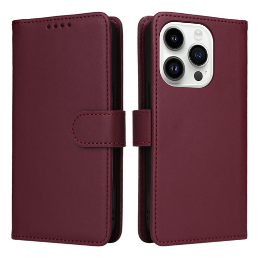 For iPhone 14 Pro BETOPNICE BN-005 2 in 1 Detachable Imitate Genuine Leather Phone Case(Wine Red) - iPhone 14 Pro Cases by BETOPNICE | Online Shopping UK | buy2fix