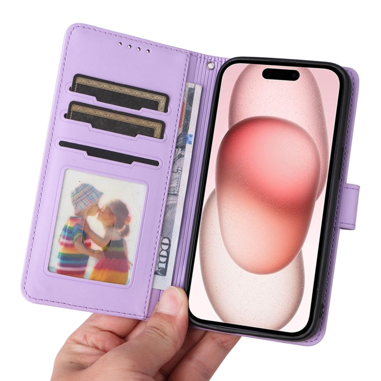 For iPhone 15 BETOPNICE BN-005 2 in 1 Detachable Imitate Genuine Leather Phone Case(Light Purple) - iPhone 15 Cases by BETOPNICE | Online Shopping UK | buy2fix