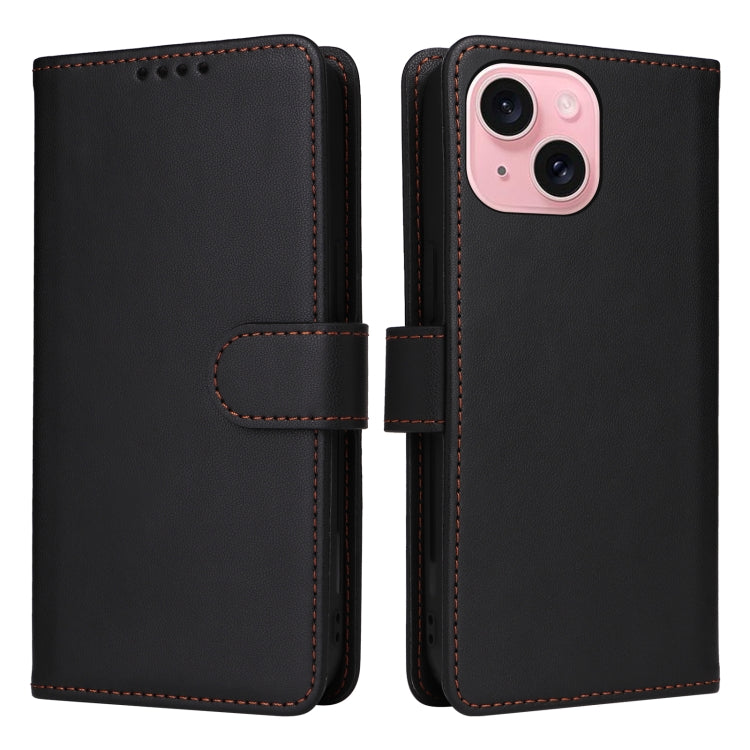 For iPhone 15 BETOPNICE BN-005 2 in 1 Detachable Imitate Genuine Leather Phone Case(Black) - iPhone 15 Cases by BETOPNICE | Online Shopping UK | buy2fix