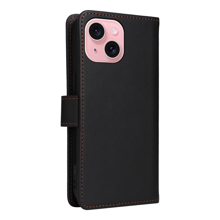For iPhone 15 BETOPNICE BN-005 2 in 1 Detachable Imitate Genuine Leather Phone Case(Black) - iPhone 15 Cases by BETOPNICE | Online Shopping UK | buy2fix