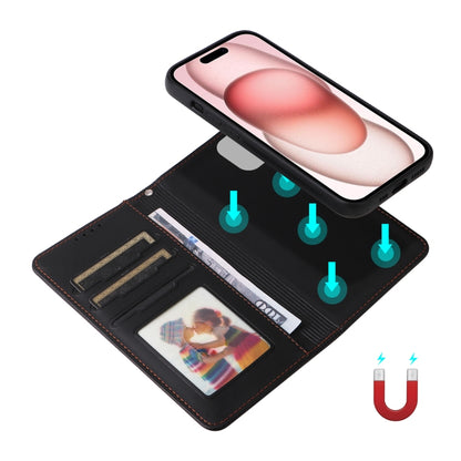 For iPhone 15 BETOPNICE BN-005 2 in 1 Detachable Imitate Genuine Leather Phone Case(Black) - iPhone 15 Cases by BETOPNICE | Online Shopping UK | buy2fix
