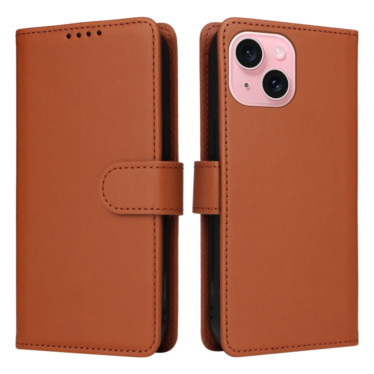 For iPhone 15 BETOPNICE BN-005 2 in 1 Detachable Imitate Genuine Leather Phone Case(Brown) - iPhone 15 Cases by BETOPNICE | Online Shopping UK | buy2fix