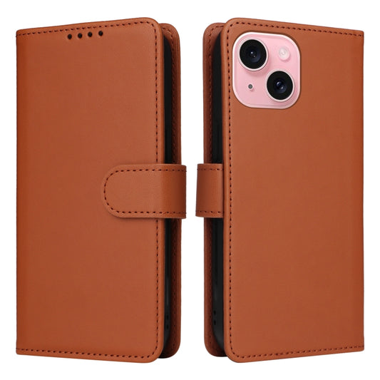 For iPhone 15 BETOPNICE BN-005 2 in 1 Detachable Imitate Genuine Leather Phone Case(Brown) - iPhone 15 Cases by BETOPNICE | Online Shopping UK | buy2fix
