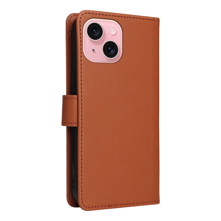 For iPhone 15 BETOPNICE BN-005 2 in 1 Detachable Imitate Genuine Leather Phone Case(Brown) - iPhone 15 Cases by BETOPNICE | Online Shopping UK | buy2fix