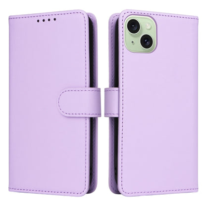 For iPhone 15 Plus BETOPNICE BN-005 2 in 1 Detachable Imitate Genuine Leather Phone Case(Light Purple) - iPhone 15 Plus Cases by BETOPNICE | Online Shopping UK | buy2fix