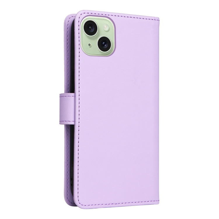 For iPhone 15 Plus BETOPNICE BN-005 2 in 1 Detachable Imitate Genuine Leather Phone Case(Light Purple) - iPhone 15 Plus Cases by BETOPNICE | Online Shopping UK | buy2fix