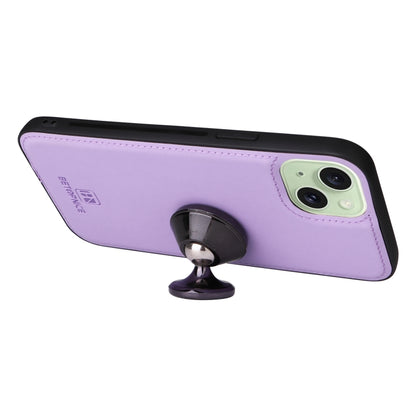 For iPhone 15 Plus BETOPNICE BN-005 2 in 1 Detachable Imitate Genuine Leather Phone Case(Light Purple) - iPhone 15 Plus Cases by BETOPNICE | Online Shopping UK | buy2fix