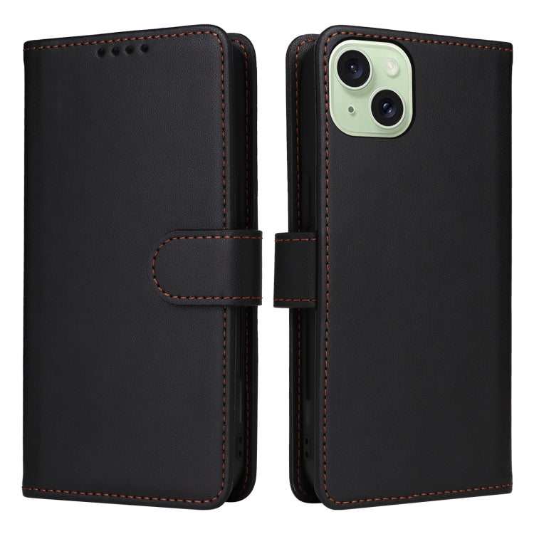 For iPhone 15 Plus BETOPNICE BN-005 2 in 1 Detachable Imitate Genuine Leather Phone Case(Black) - iPhone 15 Plus Cases by BETOPNICE | Online Shopping UK | buy2fix