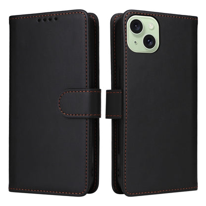 For iPhone 15 Plus BETOPNICE BN-005 2 in 1 Detachable Imitate Genuine Leather Phone Case(Black) - iPhone 15 Plus Cases by BETOPNICE | Online Shopping UK | buy2fix