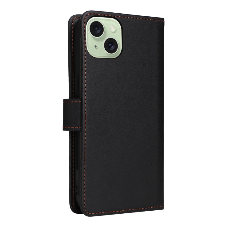 For iPhone 15 Plus BETOPNICE BN-005 2 in 1 Detachable Imitate Genuine Leather Phone Case(Black) - iPhone 15 Plus Cases by BETOPNICE | Online Shopping UK | buy2fix