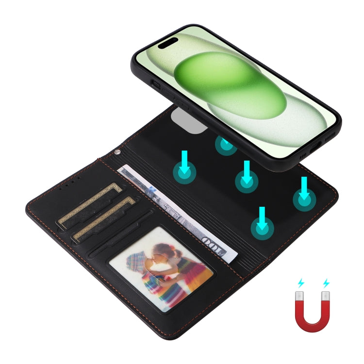 For iPhone 15 Plus BETOPNICE BN-005 2 in 1 Detachable Imitate Genuine Leather Phone Case(Black) - iPhone 15 Plus Cases by BETOPNICE | Online Shopping UK | buy2fix