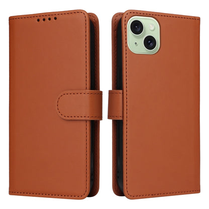 For iPhone 15 Plus BETOPNICE BN-005 2 in 1 Detachable Imitate Genuine Leather Phone Case(Brown) - iPhone 15 Plus Cases by BETOPNICE | Online Shopping UK | buy2fix