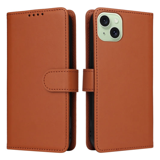 For iPhone 15 Plus BETOPNICE BN-005 2 in 1 Detachable Imitate Genuine Leather Phone Case(Brown) - iPhone 15 Plus Cases by BETOPNICE | Online Shopping UK | buy2fix