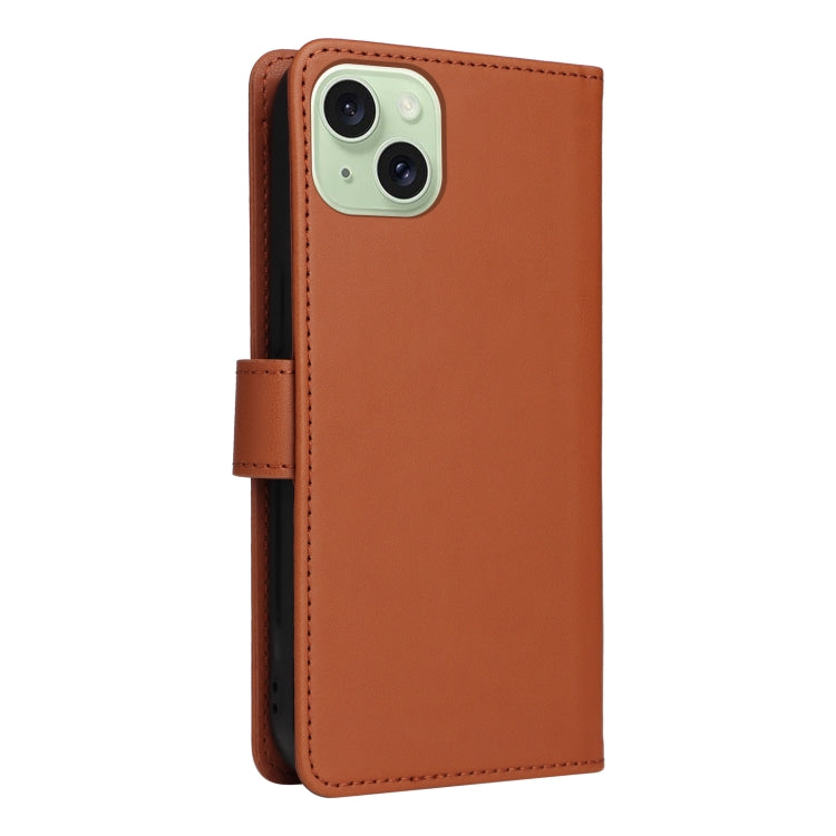 For iPhone 15 Plus BETOPNICE BN-005 2 in 1 Detachable Imitate Genuine Leather Phone Case(Brown) - iPhone 15 Plus Cases by BETOPNICE | Online Shopping UK | buy2fix