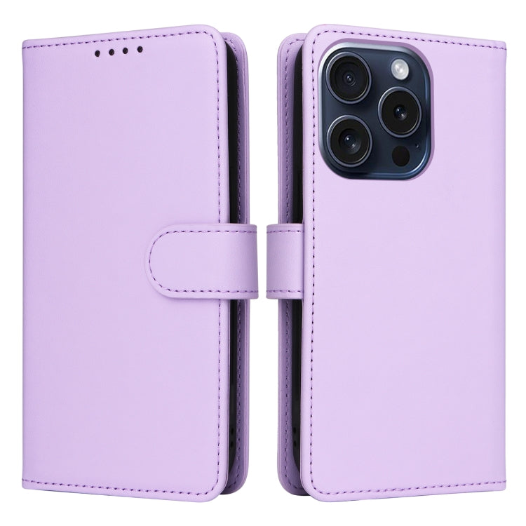 For iPhone 15 Pro BETOPNICE BN-005 2 in 1 Detachable Imitate Genuine Leather Phone Case(Light Purple) - iPhone 15 Pro Cases by BETOPNICE | Online Shopping UK | buy2fix