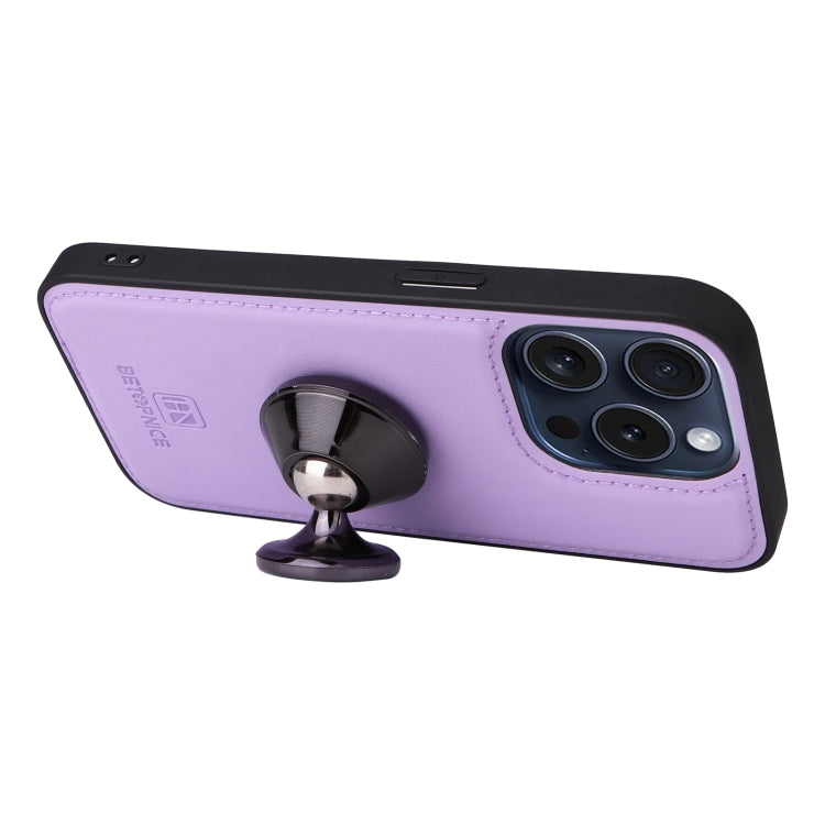 For iPhone 15 Pro BETOPNICE BN-005 2 in 1 Detachable Imitate Genuine Leather Phone Case(Light Purple) - iPhone 15 Pro Cases by BETOPNICE | Online Shopping UK | buy2fix