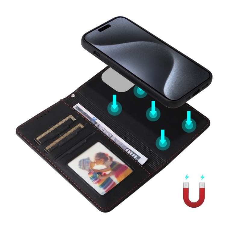 For iPhone 15 Pro BETOPNICE BN-005 2 in 1 Detachable Imitate Genuine Leather Phone Case(Black) - iPhone 15 Pro Cases by BETOPNICE | Online Shopping UK | buy2fix