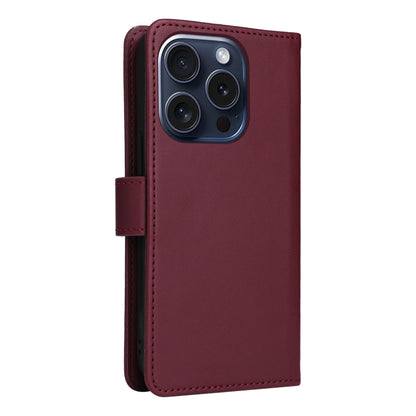 For iPhone 15 Pro BETOPNICE BN-005 2 in 1 Detachable Imitate Genuine Leather Phone Case(Wine Red) - iPhone 15 Pro Cases by BETOPNICE | Online Shopping UK | buy2fix