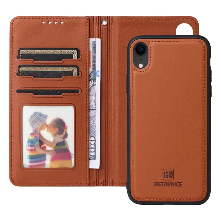 For iPhone XR BETOPNICE BN-005 2 in 1 Detachable Imitate Genuine Leather Phone Case(Brown) - More iPhone Cases by BETOPNICE | Online Shopping UK | buy2fix