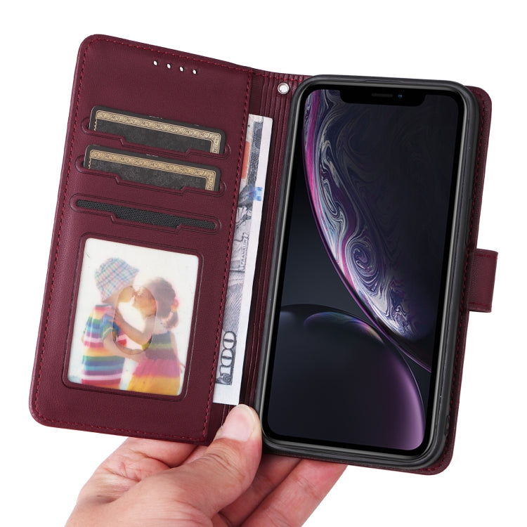 For iPhone XR BETOPNICE BN-005 2 in 1 Detachable Imitate Genuine Leather Phone Case(Wine Red) - More iPhone Cases by BETOPNICE | Online Shopping UK | buy2fix
