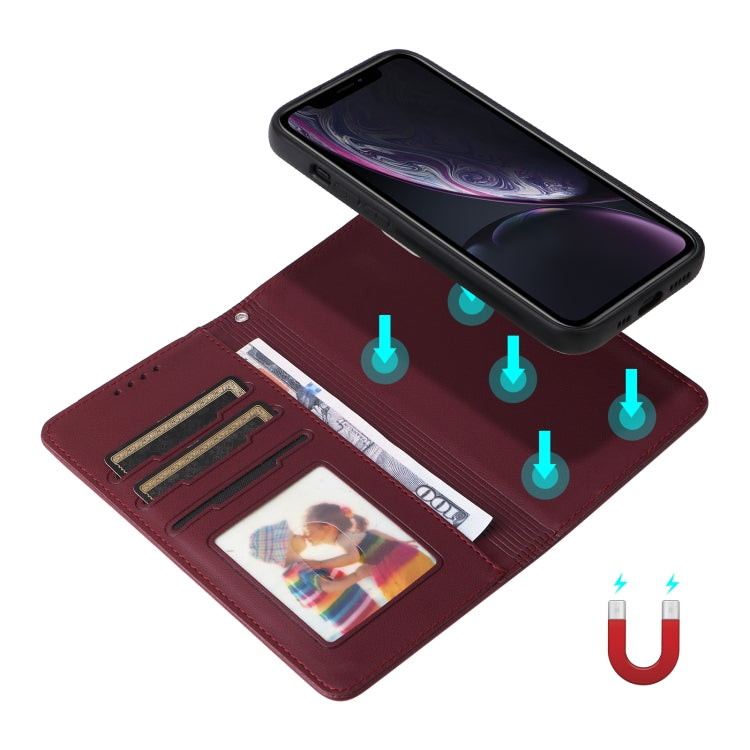 For iPhone XR BETOPNICE BN-005 2 in 1 Detachable Imitate Genuine Leather Phone Case(Wine Red) - More iPhone Cases by BETOPNICE | Online Shopping UK | buy2fix