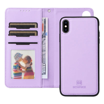 For iPhone XS Max BETOPNICE BN-005 2 in 1 Detachable Imitate Genuine Leather Phone Case(Light Purple) - More iPhone Cases by BETOPNICE | Online Shopping UK | buy2fix