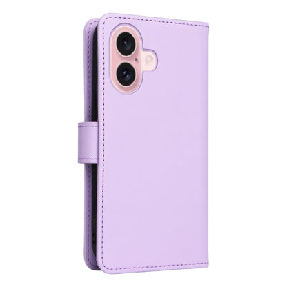 For iPhone 16 BETOPNICE BN-005 2 in 1 Detachable Imitate Genuine Leather Phone Case(Light Purple) - iPhone 16 Cases by BETOPNICE | Online Shopping UK | buy2fix